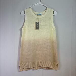 NWT J McLaughlin Alto Cream Beige Ombré Sleeveless Knit Top Size Medium N0278